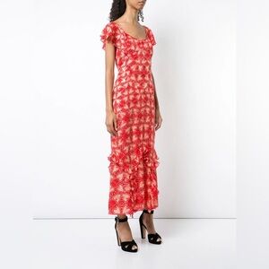 NWT ANNA SUI Chasing Hearts metallic dress